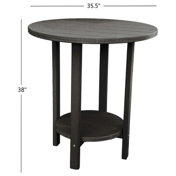 Phat Tommy Outdoor Pub Table Set, Bar Height Patio Dining Set, Black