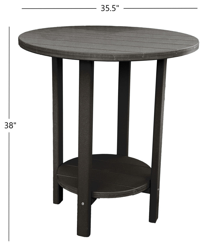 Phat Tommy Outdoor Pub Table Set, Bar Height Patio Dining Set, Black