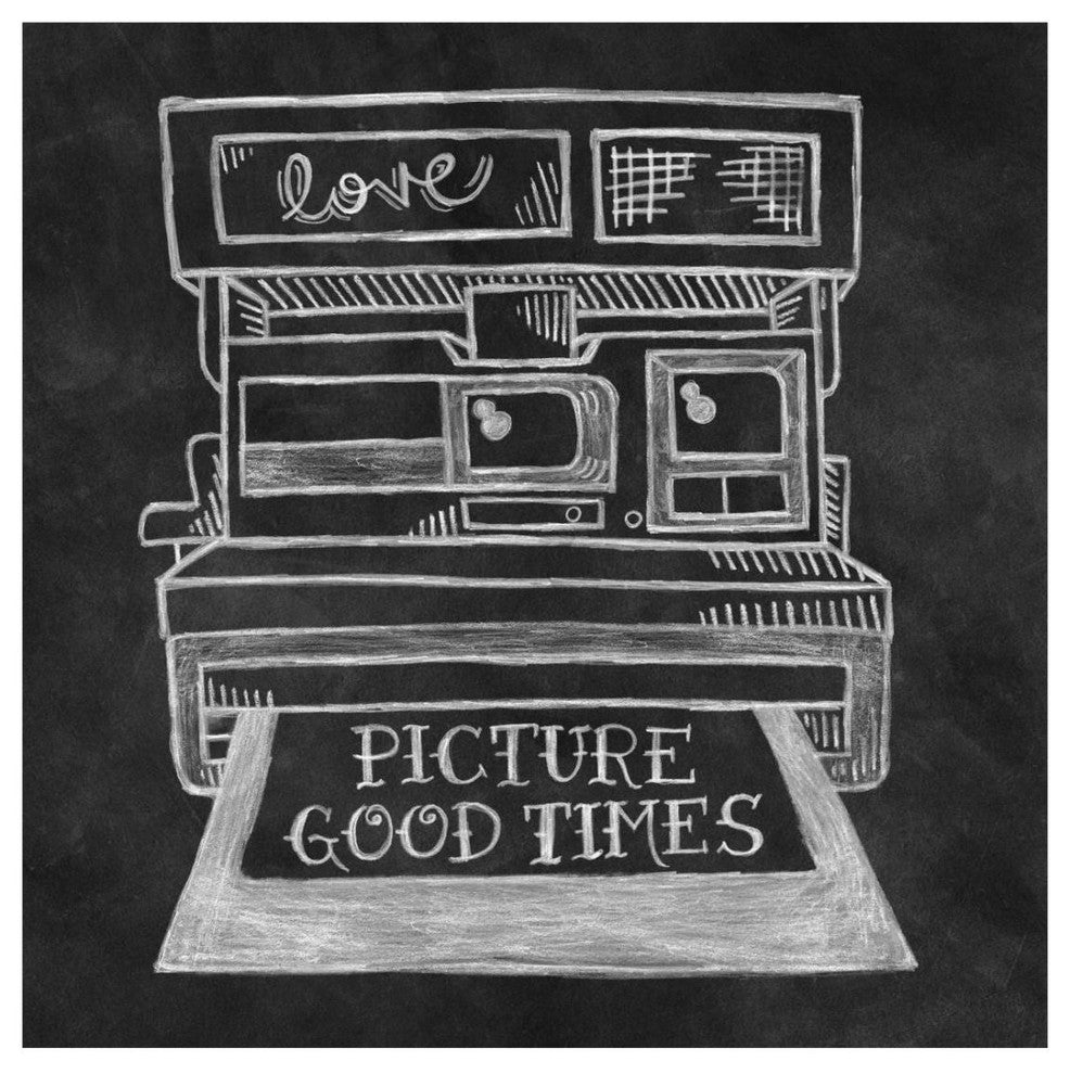 "Retro Polaroid Chalk" Digital Paper Print by Mary Urban, 26"x26"