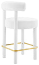 Toulouse Performance Velvet Counter Stool - White Gold