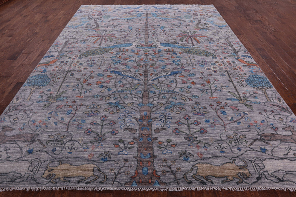 Handmade Persian Tree Of Life Wool Rug 9' 3" X 11' 10" - Q13381