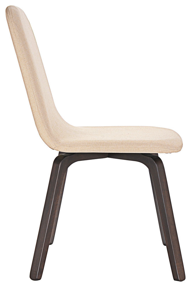 Modern Walnut Beige Assert Dining Side Chair