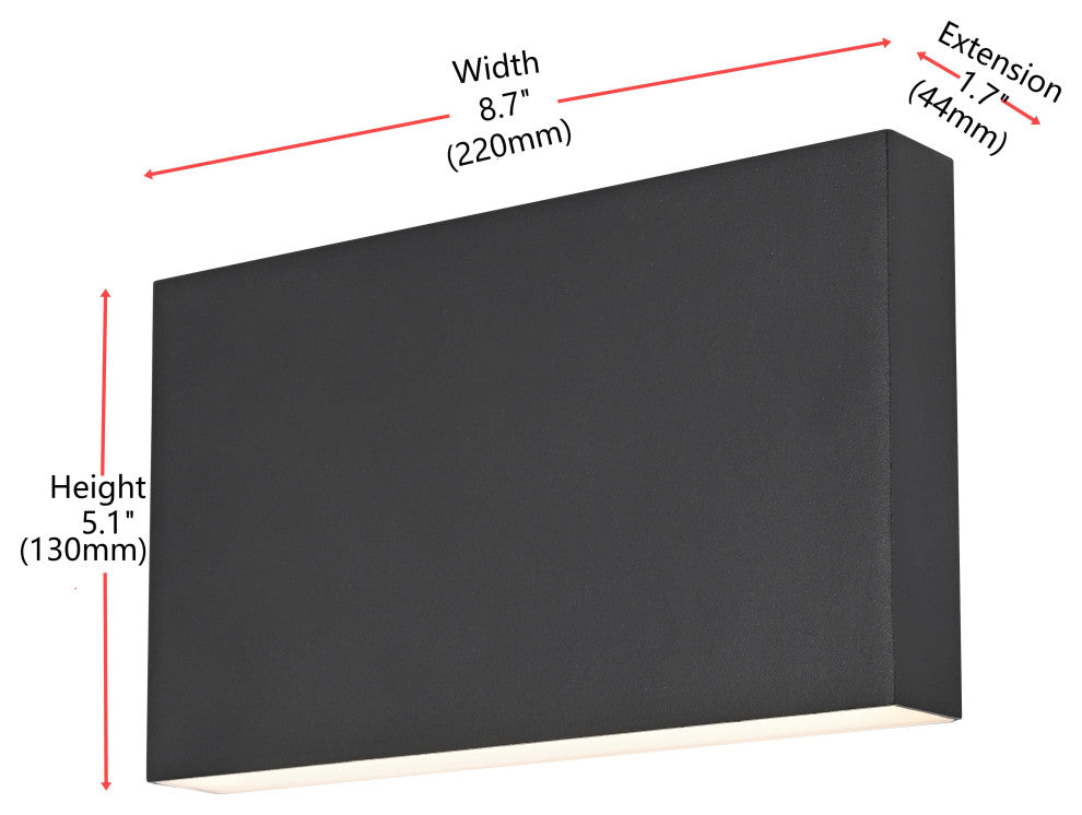 Home Living 8.5" Outdoor Wall Sconce, Black