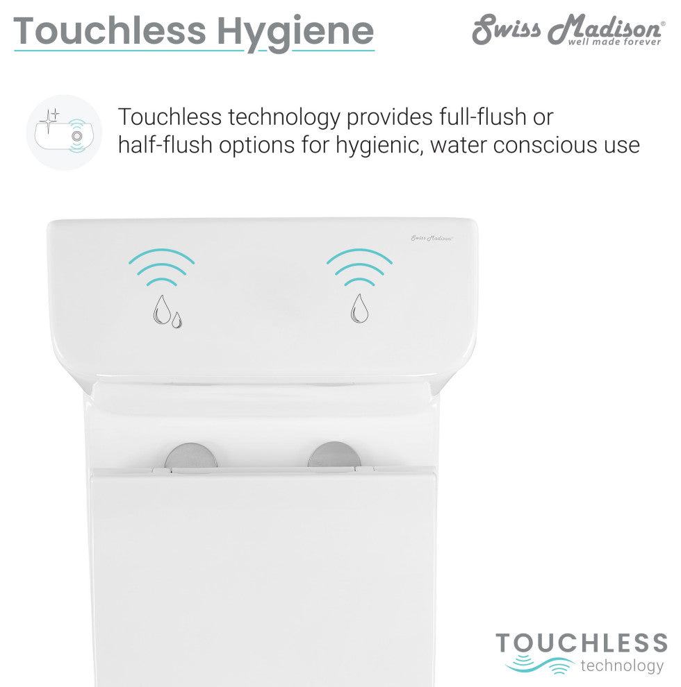 Carre One Piece Square Toilet, Touchless
