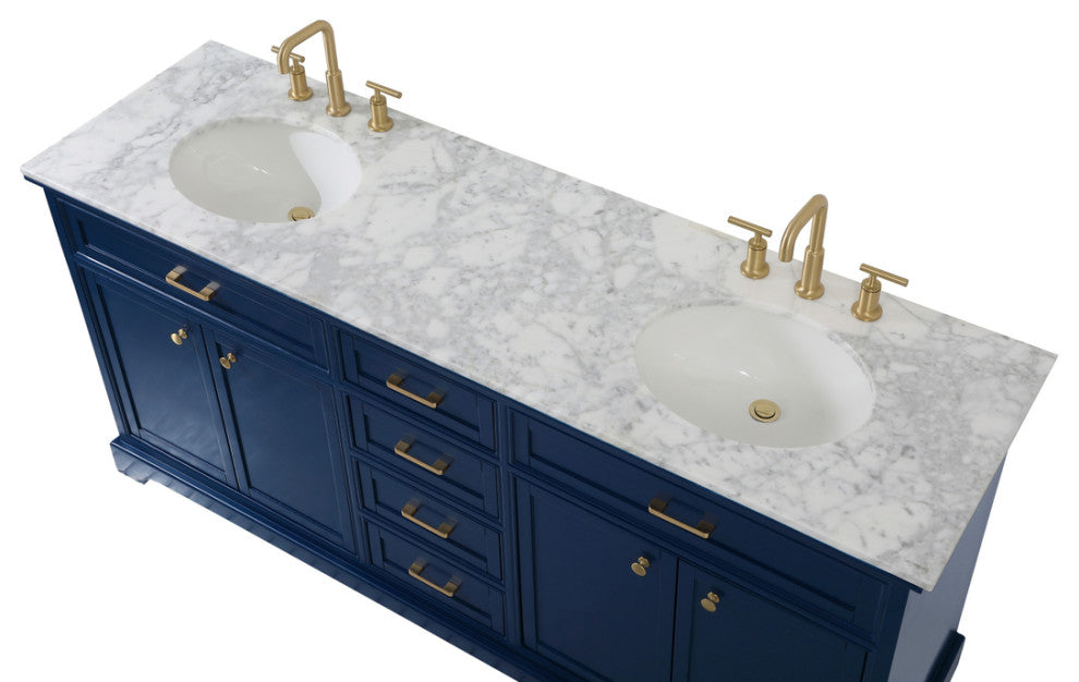 Home Living 72" Double Bathroom Vanity, Blue
