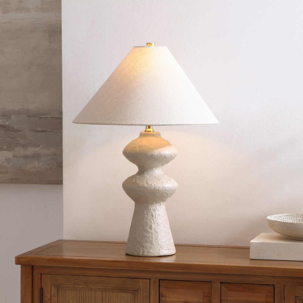 Safavieh Keira 24.5" Table Lamp, White/Oatmeal