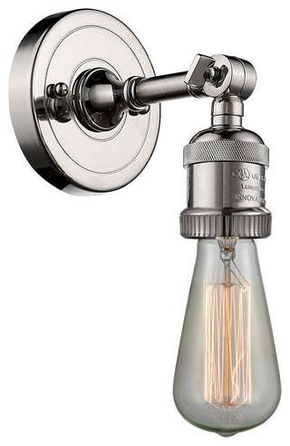 Bare Bulb 1 Light Sconce, Polished Nickel, LED