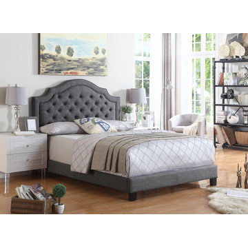 Rosevera Angelo Tufted Upholstered Panel/Platform Bed, Gray, Queen