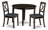 3-Piece Small Kitchen Table Set, Round Table and 2 Dining Chairs