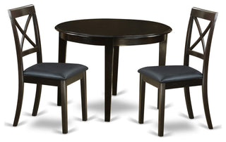 3-Piece Small Kitchen Table Set, Round Table and 2 Dining Chairs