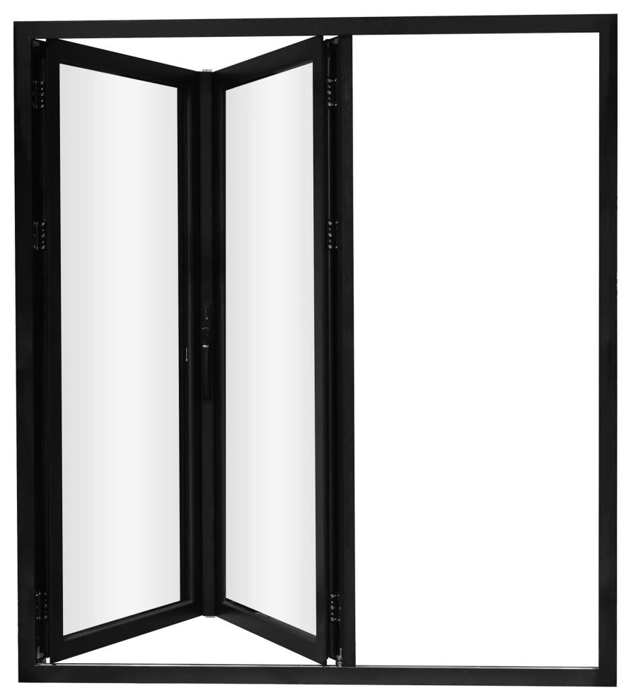 Patio Bi-Fold Door Open Left to Right 72"x96", 2-panel, Black Color, Low E Glass
