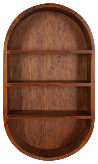Hutton Wood Capsule Wall Shelf, Walnut Brown, 16x28