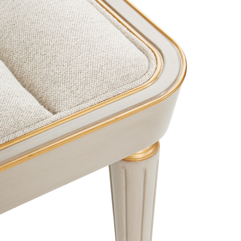St. Charles Chenille Accent Bench, Dove Gray