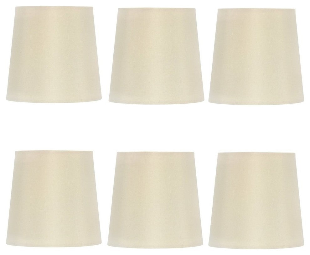 Empire Clip-on 4" Chandelier Lampshade Replacement, Set of 6, Cream