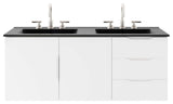 Vitality 48" Double Sink Bathroom Vanity, White Black