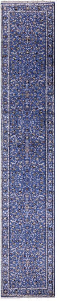2' 9" X 15' 8" Runner Persian Nain Handmade Wool and Silk Rug Q11635