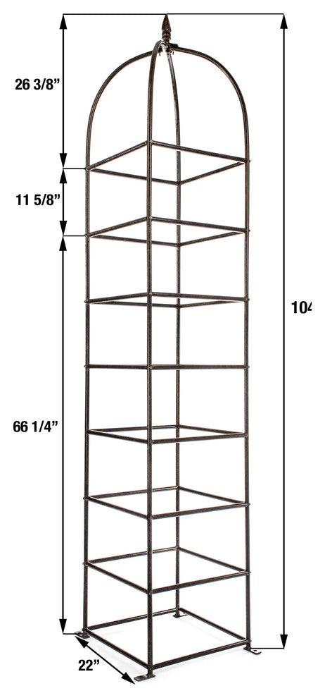 Trellis Large Obelisk for Climbing Garden Plants, Iron Metal Yard Art