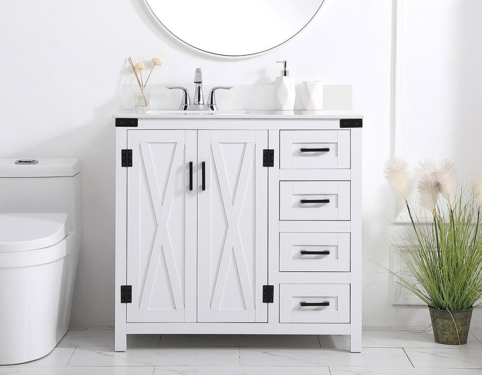 Elegant Decor Grant Bathroom Vanity White