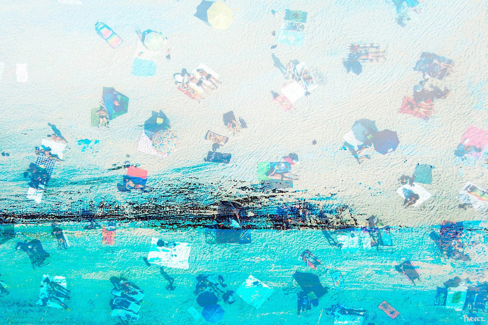 "Sunbathers" Painting Print on Wrapped Canvas, 18"x12"