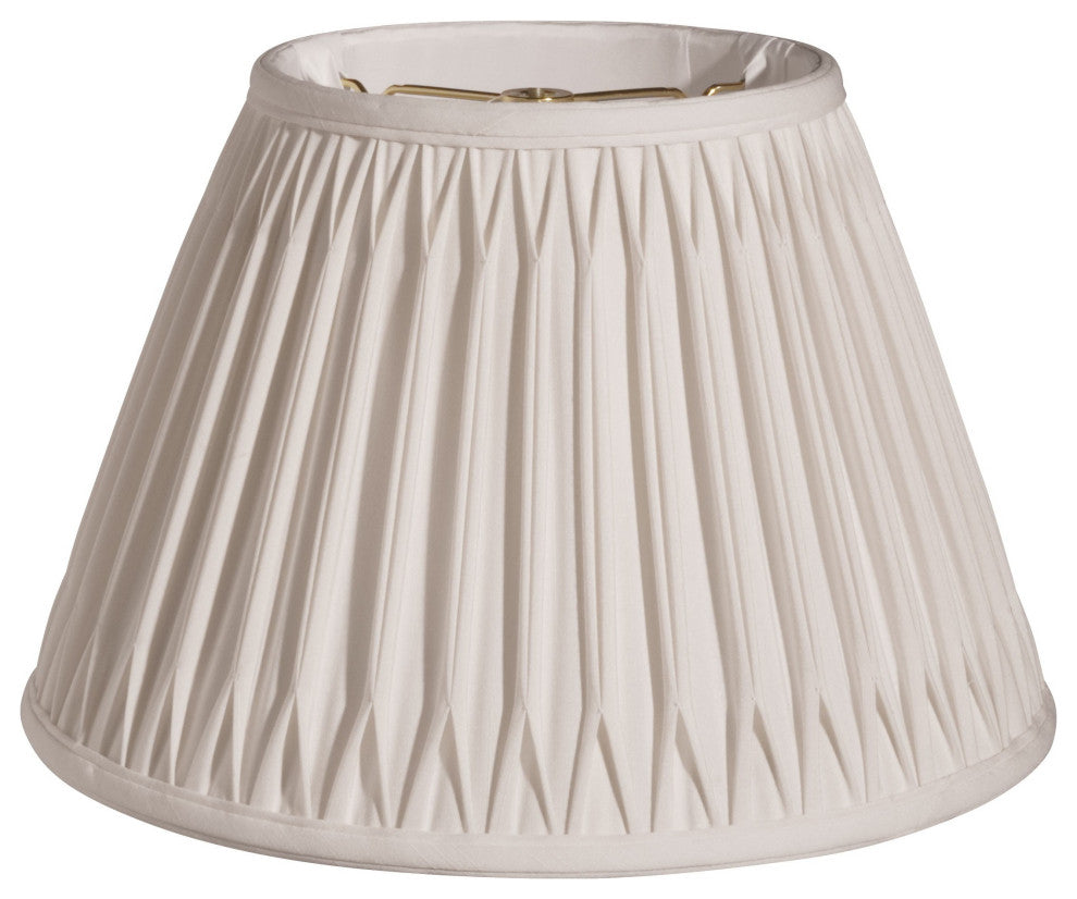 12" Cream Slanted Bell Smocked Paperback Shantung Lampshade
