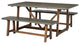 Brennan Solid Wood 3 Piece Trestle Dining Group - Grey/Brown