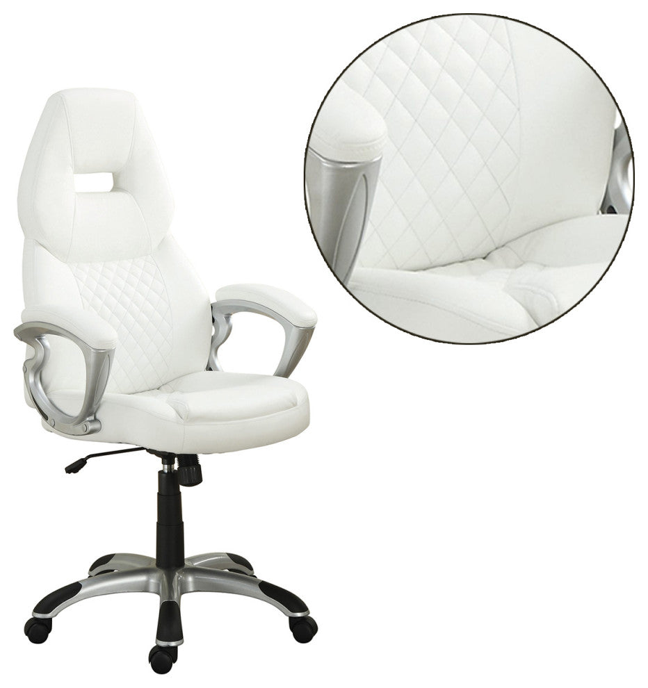 Adjustable Height Office Chair, White