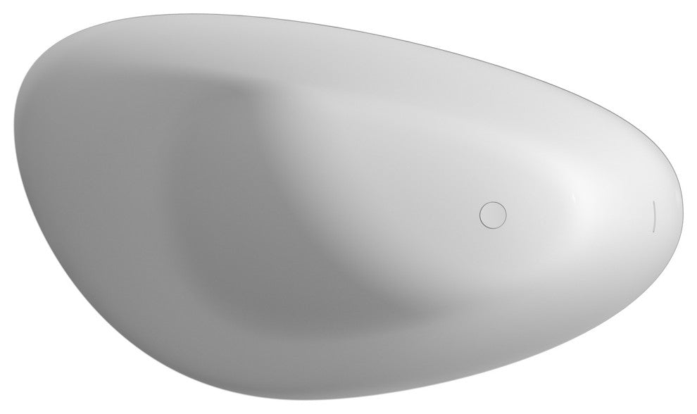 65in Solid Surface Freestanding Bathtub in Matte White