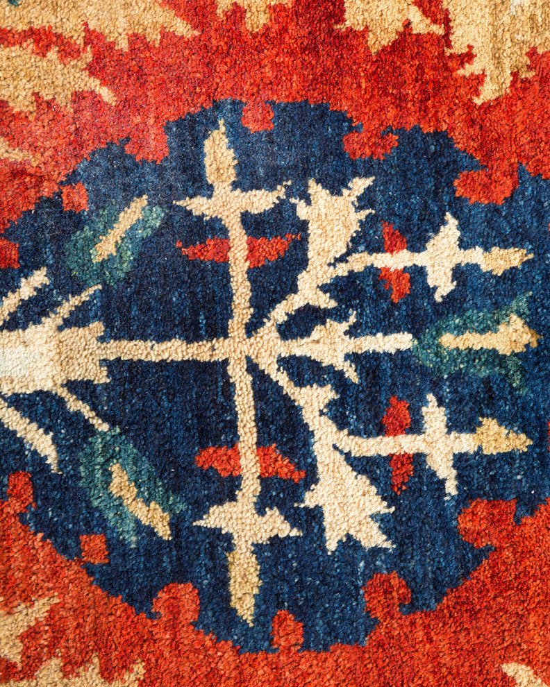 Eclectic, One-of-a-Kind Hand-Knotted Area Rug Orange, 6'7"x10'5"