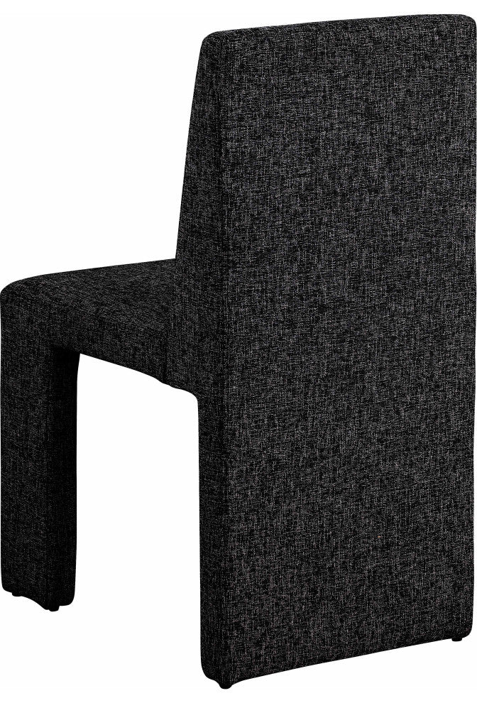 Benson Upholstered Dining Chair, Black, Linen Texured Fabric