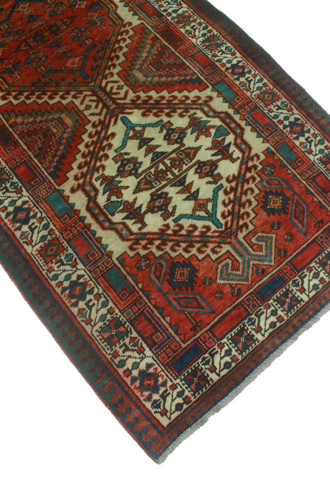 Fine Vintage Distressed Gabriel Rust/Charcoal Runner, 3'2x10'5