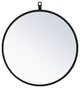 Elegant Decor Eternity 18" Round Mid Century Metal Frame Hooked Mirror in Black
