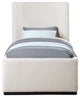 Oliver Boucle Fabric Upholstered Bed, Cream, Twin