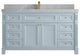 Paris 60" Single Sink Bathroom Vanity, Blue Heather 2" Pearl Gray