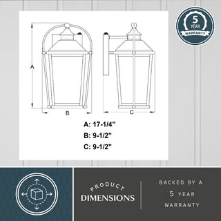 Vaxcel Lighting T0539 Lexington 3 Light 17" Tall Outdoor Wall - Textured Black