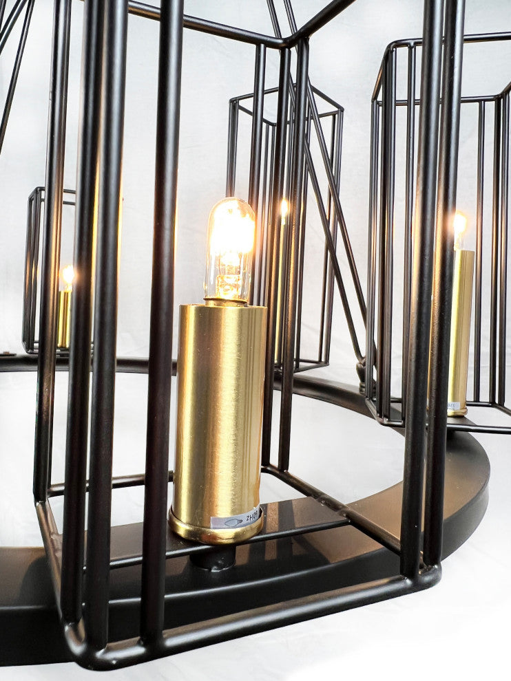 Muyal 6-Light Black Circular Chandelier