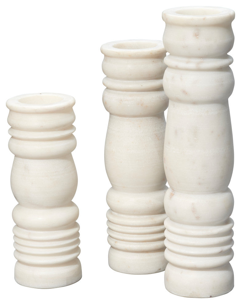 Monument Marble Candlesticks, Set of 3
