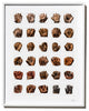 Vintage Baseball Glove Grid, Photograph, 14''x18'', White Frame