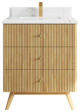Pasadena 30 Single Sink Bath Vanity in Light Natural Teak 1.5" Empira Quartz