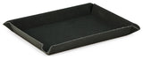 Large Black Leatherette Rectangular Valet