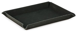 Large Black Leatherette Rectangular Valet