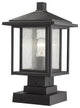 Aspen Collection 1 Light Outdoor Pier Mounted Fixture in Black Finish
