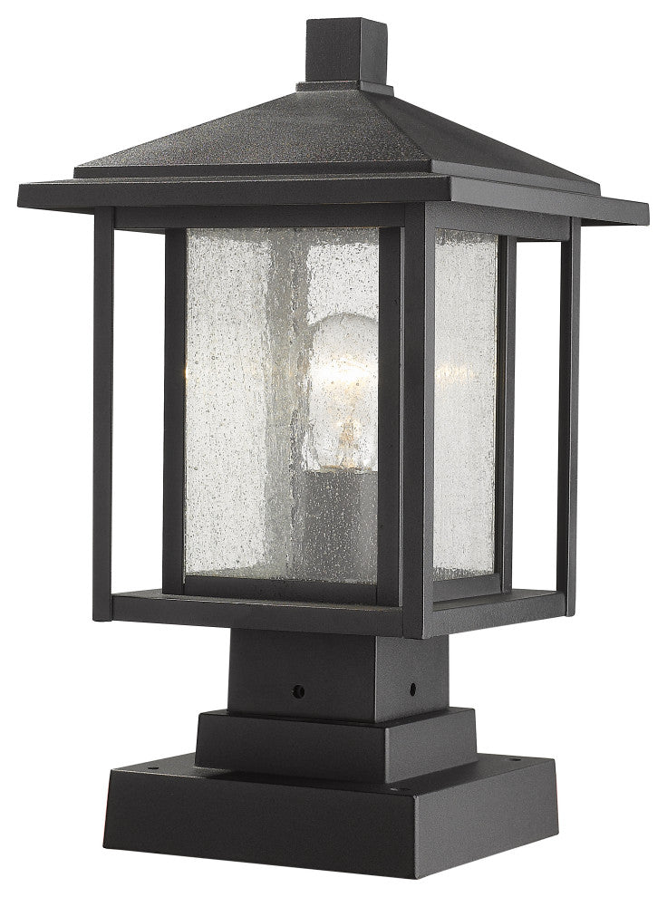 Aspen Collection 1 Light Outdoor Pier Mounted Fixture in Black Finish