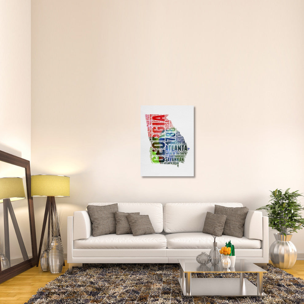 "Georgia Watercolor Word Cloud" Fine Art Print