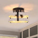 2 Light Drum Ceiling Light Fixture, Farmhouse, Flush Mount
