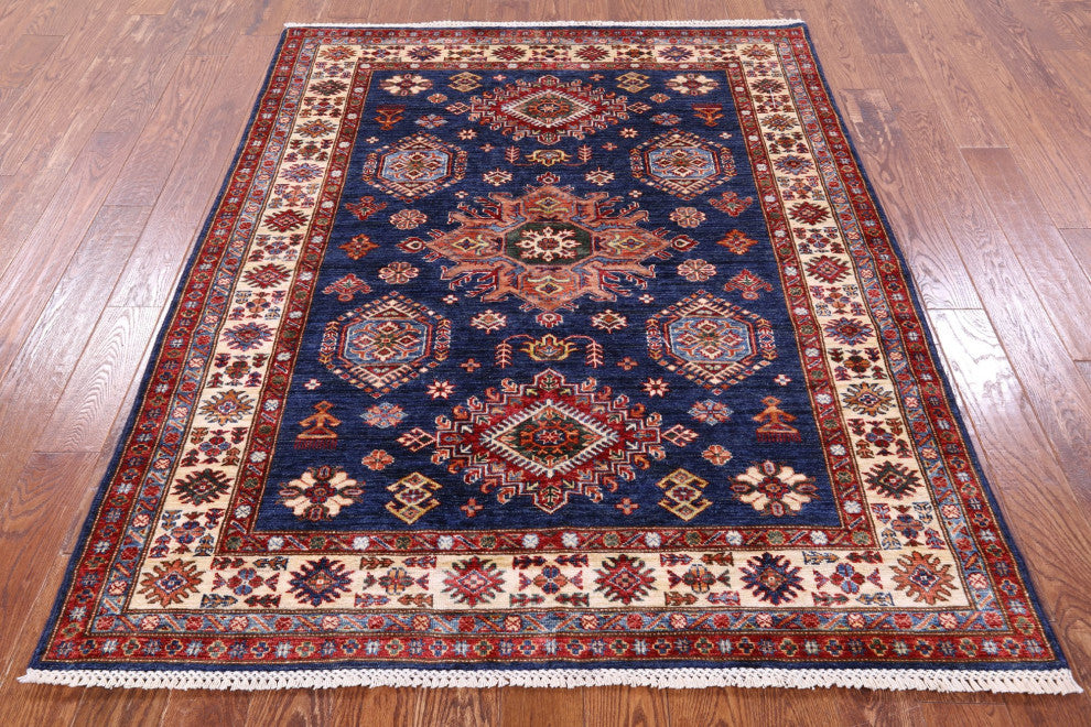 5' 4" X 6' 8" Super Kazak Handmade Wool Rug Q10255