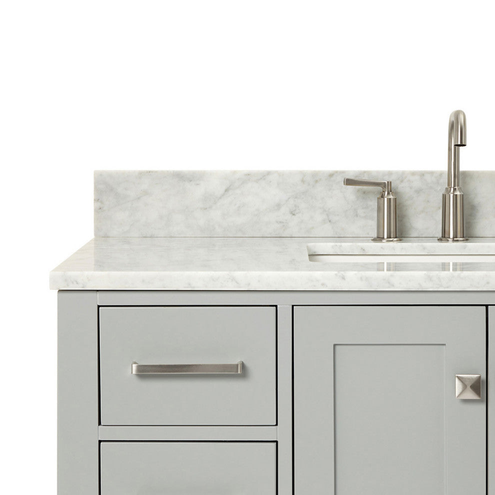 ARIEL Cambridge 43" Rectangle Sink Bath Vanity Carrara Marble