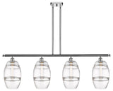 Ballston-Vaz 4-Light 48" Stem Island Light, 8"D Polished Chrome, Clear