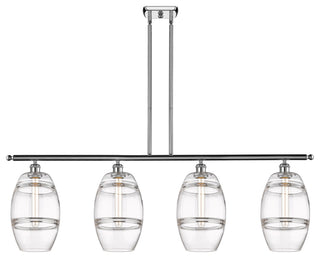 Ballston-Vaz 4-Light 48" Stem Island Light, 8"D Polished Chrome, Clear