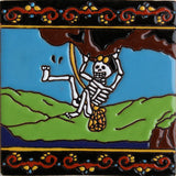 6x6 Cliffhanger. Day-Of-The-Dead Clay Tile