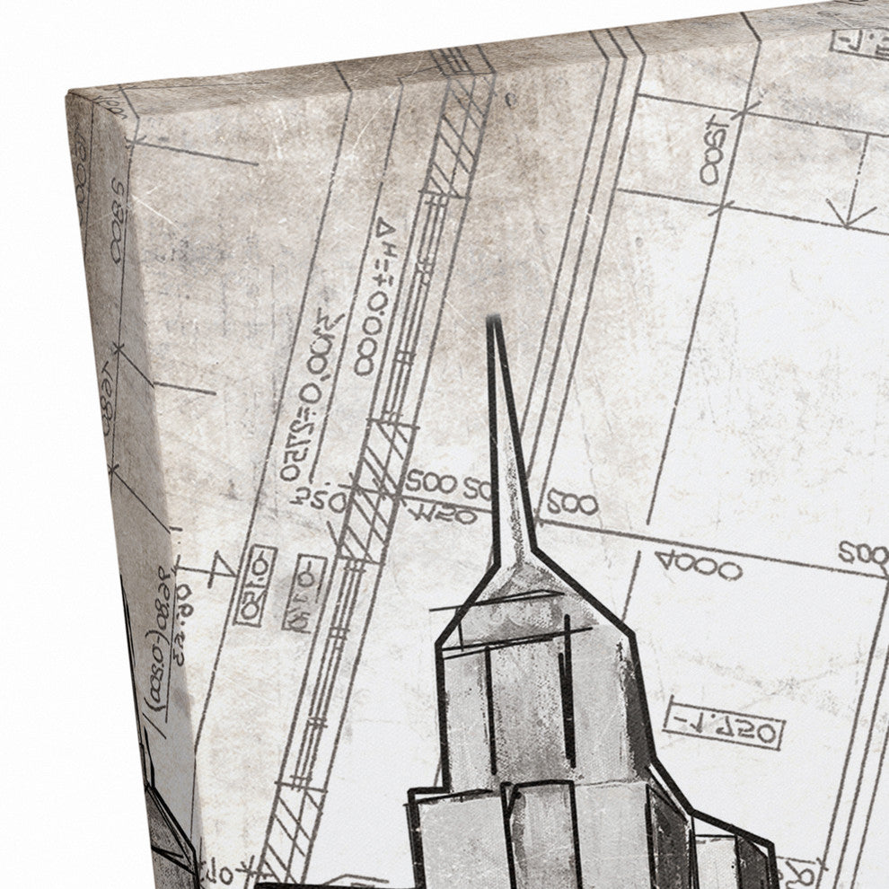 Sketch City Skyline Print on Canvas